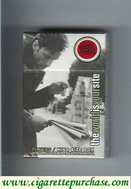 Lucky Strike TheWorldIsYourSite Filters King Size Box cigarettes hard box
